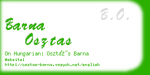 barna osztas business card